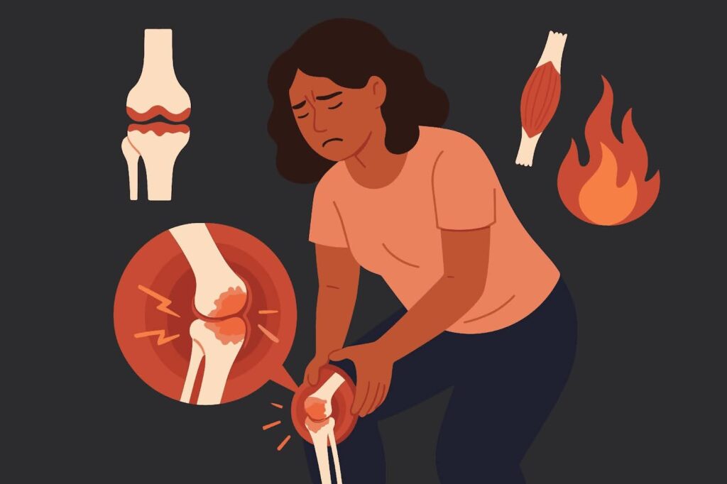woman with joint and muscle pain representing chronic inflammation